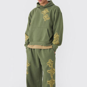 WARPRO INDUSTRY Chándal con Capucha Verde para Hombre, Manga Larga, Corte Regular, 100% Algodón, 2 en 1, Forro Polar, Cierre de Cremallera, Ropa Casual de Otoño - Product Image 5