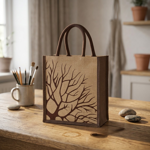 Sac cosmétique en toile de jute et coton naturel en gros |   Sac de maquillage imprimé avec fermeture éclair, durable, doux, pour usage quotidien, de qualité supérieure - Product Image 4