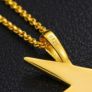 Colgante de Rayo Chapado en Oro de 18K con Incrustaciones de Diamantes de Imitación, Estilo Hiphop, Joyería de Moda Unisex, Regalo - Product Image 3