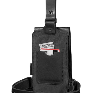 Funda de cuero para teléfono con cierre de solapa y correa para hombre, material premium negro - Product Image 2