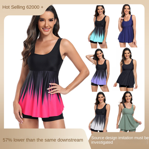 Traje de Baño de Dos Piezas Personalizado para Mujer, Traje de Baño con Pantalones Cortos, Conjunto de Tankini Modesto, Marca Privada, 2026 - Product Image 4