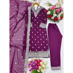Ensemble haut-plazzo pour femmes, tenue de soirée élégante, avec dupatta - Product Image 6
