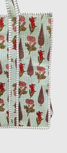 Sac fourre-tout bohème en toile à motifs floraux, ouvert en dessus, pour le shopping toutes saisons - Product Image 4