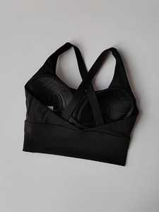 Criss <b>Cross</b> Backless Sports Bra Longline Workout Crop <b>Top</b> High Stretch Moisture Wicking Fitness Athletic Training Bra - Product Image 6