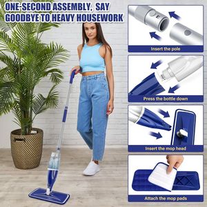 Mop Spray in Microfibra per Pavimenti in Legno, 3 Panni Lavabili e Riutilizzabili per Pulizia a Secco e Umido, Modello Piatto per Swiffer Powermop - Product Image 2