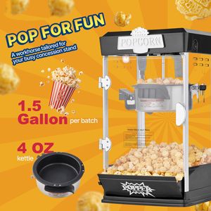 Macchina per Popcorn da Tavolo 480W con Pentola da 4 Oz e 3 Paletta, Include Popper da 1,5 Galloni per Ogni Lotti, Perfetta per Serate Cinema! - Product Image 2
