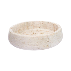 Cuenco de Piedra de Travertino Hecho a Mano, Cuenco Decorativo Rústico con Textura, Vajilla Tallada en Color Beige para Decoración del Hogar - Product Image 1