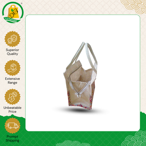 Nouveauté : Sac fourre-tout en jute léger et écologique, motif géométrique, style bohème, facile à transporter, rembourré - Product Image 2