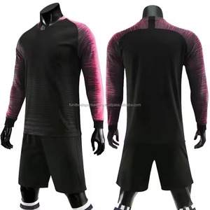 Ensemble de maillot de football orange pour homme, manches longues, col rond, polyester respirant, coupe athlétique, toutes saisons, impression sublimée - Product Image 4
