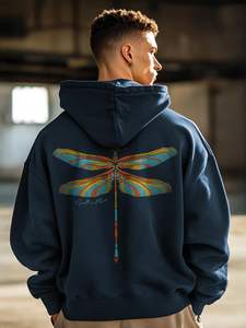 เสื้อฮู้ดไหมพรมบุซับในทรงโอเวอร์ไซส์สำหรับผู้ชายรุ่นใหม่ล่าสุด ไซส์พลัส สไตล์สตรีทแวร์สำหรับฤดูหนาว ดีไซน์โดดเด่น - Product Image 6