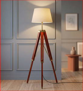 Vintage <b>Floor</b> <b>Lamp</b> Wooden <b>Tripod</b> Stand <b>lamp</b> Nautical Living room Home Décor <b>lamp</b>. - Product Image 5