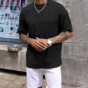 เสื้อยืดแขนสั้นแฟชั่นผู้ชาย ออกกำลังกาย ทรงโอเวอร์ไซส์ สีพื้น เรียบง่าย น้ำหนักเบา ผ้าฝ้าย ใส่สบายสำหรับฤดูร้อน เหมาะสำหรับออกกำลังกาย - Product Image 2