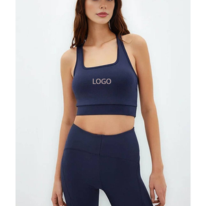 Sujetador deportivo de alta resistencia de spandex Modest 2026, personalizado, con efecto push-up, para entrenamiento, gimnasio, ropa deportiva, diseño de espalda cruzada, sujetador de yoga liso. - Product Image 4