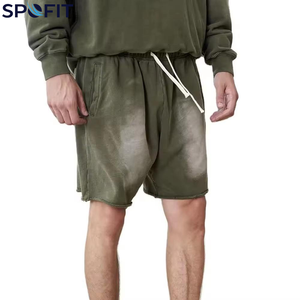 กางเกงขาสั้นผ้าฝ้ายย้อมสีซันเฟดสไตล์วินเทจสำหรับผู้ชาย ขอบดิบ ผ้าฝ้ายฟลีซ 100% ขายส่ง เสื้อผ้าสตรีทแวร์ กางเกงขาสั้นซันเฟดสำหรับเด็กผู้ชาย - Product Image 5