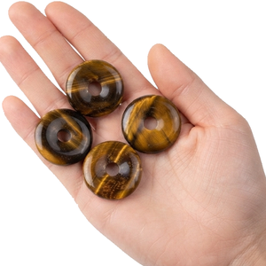 Donuts de Cristal Natural, Donuts de Piedra de Ojo de Tigre, Gemas de Cristal, Gemas de Reiki, Donuts Curativos, Ágata, Venta al por Mayor - Product Image 3