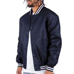 Veste bomber en satin imperméable pour homme, style streetwear, sur mesure, haute qualité, vente en gros - Product Image 4