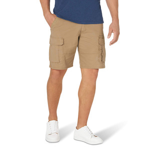 Shorts cargo gris clair pour homme, taille mi-haute, cordon de serrage avant, couleur unie, en toile, décontracté, style bermuda, poches, tissu tricoté respirant - Product Image 4
