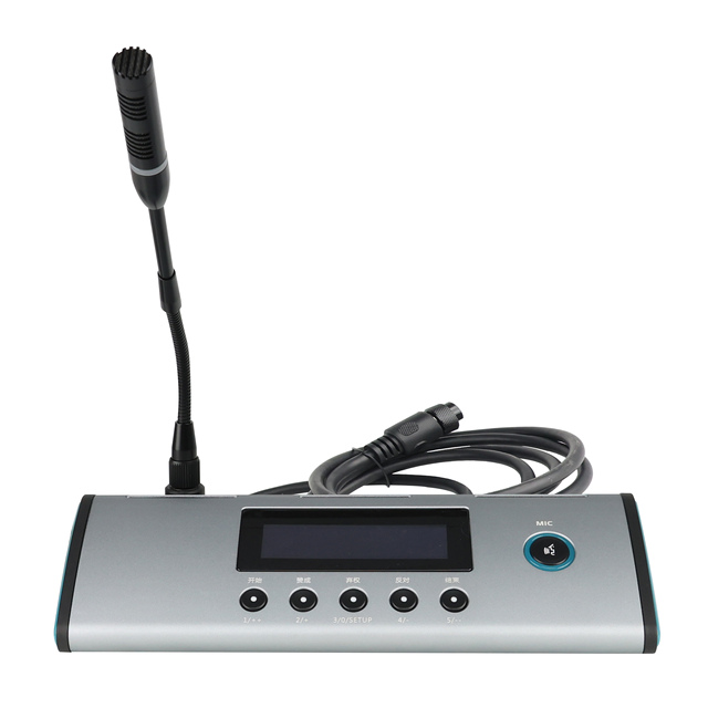 Desktop Gooseneck Conference Microphone With Display Screen Wired Hand in Hand Discussion Mic for Meeting Room Office