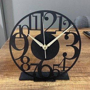 Minimal Black Wooden Base <b>Table</b> <b>Clock</b> Suitable For Office Cabins Home Bedrooms And Desk Decor Wholesale From India - Product Image 5