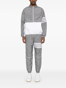 Men's Color Blocking Racer <b>Jacket</b> Zipper Closure Windproof Sporty Stand Collar Regular Fit Spring Polyester Material - Product Image 4