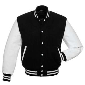 Chaqueta Varsity de Lana y Cuero de Calidad Personalizada con Mangas de Cuero para Hombre y Mujer, Chaqueta de Trabajo de Invierno con Bordado Personalizado - Product Image 1