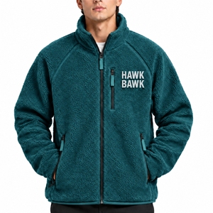Men <b>Sherpa</b> Jacket Full Zip Fleece Jacket With High Collar And Side Pockets Soft <b>Sherpa</b> Feel Warm Fleece <b>Fabric</b> Clean Stitching - Product Image 1