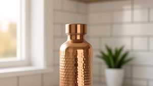 Botella de Agua de Cobre Puro con Diseño Martillado, Botella Metálica Ayurvédica para Beber, para Hogar, Oficina, Viajes, Accesorios Estéticos para Bebidas - Product Image 2