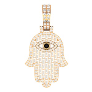 Hip Hop <b>Rapper</b> Iced Out Custom Made VVS Moissanite Luxury Hamsa Pendants 10K/14K Silver Material Rhodium Plated - Product Image 2