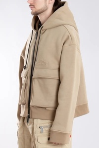 เสื้อสเวตเชิ้ตผ้าเดนิมมีฮู้ดสำหรับผู้ชายผ้าฝ้าย100% พื้นสไตล์ใหม่ย้อนยุค - Product Image 4