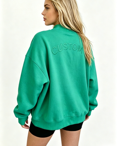 เสื้อสเวตเชิ้ตคอกลมโอเวอร์ไซส์สำหรับผู้หญิง สีเขียว พิมพ์ลายตัวอักษร แขนยาว ผ้าถัก ใส่ได้ในฤดูใบไม้ร่วง มีโลโก้ด้านหน้า ทรงปกติ คอเต่า - Product Image 6