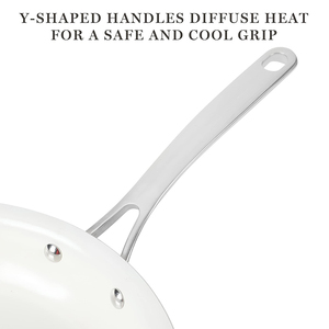 High Performance Non Stick Cooking <b>Set</b> With Copper Ceramic Interior Heavy Duty Aluminum Base Tempered Glass Lids - Product Image 2