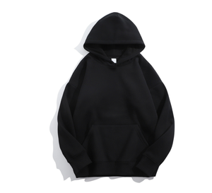 Sweat-shirt à capuche en molleton mélangé coton épais pour homme, coupe oversize, avec poche kangourou et bordures côtelées, style streetwear urbain - Product Image 3