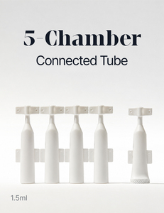 Contenant de distribution en plastique blanc à 5 compartiments connectés, 1,5 ml, emballage multi-compartiments avec bouchon à vis pour crème pour les yeux et huile essentielle - Product Image 3