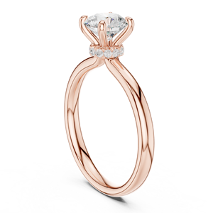 Anillo Halo Oculto con Diamante Cultivado en Laboratorio de Corte Redondo de 1 Quilate, Anillo Solitario Clásico para Mujer con Certificado IGI - Product Image 5