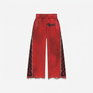 Factory Custom Oversize Acid Wash Streetwear Sweatsuits Baggy Rhinestone Heavyweight Tracksuit Cotton Men Zip-up Hoodie <b>Set</b> - Product Image 3
