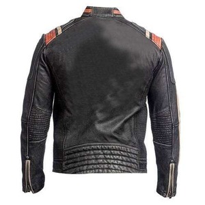 Chaqueta de Cuero Negra Retro para Hombre, Estilo Motero - Product Image 2