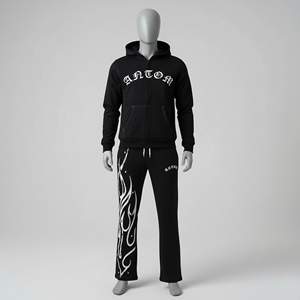 Survêtements de sport pour hommes de haute qualité, style tendance, 100% coton polyester, poids lourd, motif uni - Product Image 2