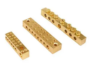 Barra de Conexión Neutra de Latón Sólido Duradero, Conector de Cable de Barra Cero de 6 Vías con Tornillos para Panel de Disyuntores - Product Image 4