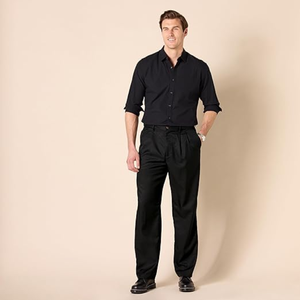 Pantalones Chino de Hombre con Cierre de Cremallera Media, Corte Clásico, Ligeros, Tejido Antiarrugas, Lavado a la Piedra, Poliéster/Algodón - Product Image 5