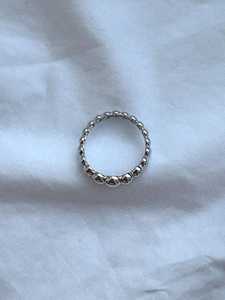 Anillo de Plata de Ley 925 Sólida con Cuentas Gruesas de 7mm, Anillo de Bolas de Plata Maciza, Anillo de Moda para Mujer y Hombre - Product Image 3