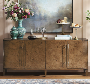 Buffet Modulaire Fasano de Luxe en Bois de Mahagoni Massif Fait Main avec Rangement pour Vins et Prise Électrique – Style Contemporain pour Chambre et Salle à Manger - Product Image 2