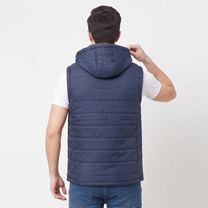 Chaleco Acolchado con Capucha para Hombre, Chaqueta sin Mangas para Invierno, Ropa Exterior Cálida, Informal, Resistente al Viento, con Cierre - Product Image 2