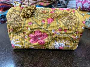 Bolsa de Maquillaje Personalizada con Estampado de Bloques, Bolsa Cosmética Acolchada de Algodón con Patrón de Personajes a la Moda, Estuche de Aseo - Product Image 3