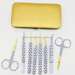 แหนบต่อขนตาปลายแหลมแบบมืออาชีพ ทำจากสแตนเลสเคลือบกระดาษพิมพ์ ป้องกันแม่เหล็ก ป้องกันไฟฟ้าสถิต - Product Image 1