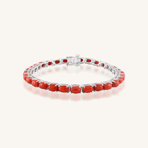 Pulsera de Coral en Plata de Ley 92.5 KLSB-20487 - Product Image 1