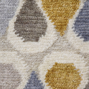 Tapis en laine mosaïque de galets organiques multicolores, jaune moutarde, bleu, beige, gris, antidérapant, écologique, tufté à la main pour salon et chambre - Product Image 4