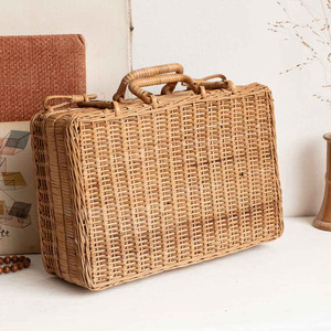 Maletas de ratán sostenibles, maletines vintage, estuches para organizar ropa, venta al por mayor - Product Image 1