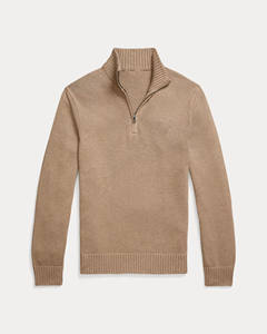 Suéter premium para hombre con cierre de cremallera, tejido beige, para ropa casual y venta al por mayor por Marfa International. - Product Image 2