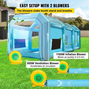 Cabina di Verniciatura Gonfiabile 39.4x16.4x13.1 ft con 2 Potenti Soffiatori e Sistema di Illuminazione LED con Filtro Aria per Essiccazione - Product Image 6