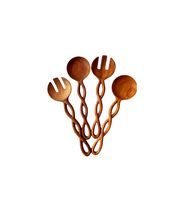 99 Gouden Ambachtelijke Acacia Houten Takvormige Lange Steel Lepel Keukenhulpjes Serveerspatel Vaatwasmachinebestendig Restaurant